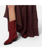 Bottines en Cuir Alabama bordeaux