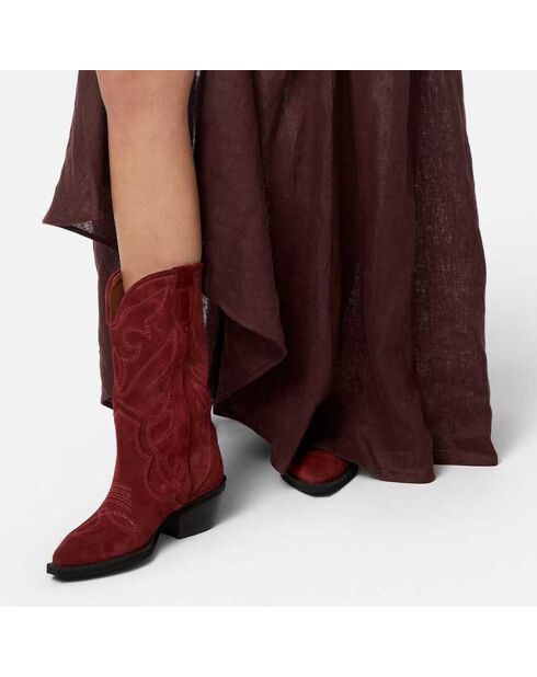 Bottines en Cuir Alabama bordeaux