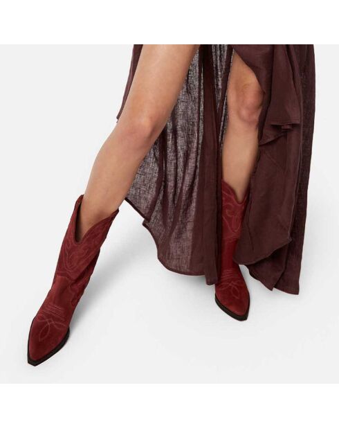Bottines en Cuir Alabama bordeaux