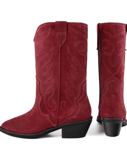 Bottines en Cuir Alabama bordeaux