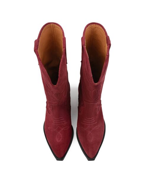 Bottines en Cuir Alabama bordeaux