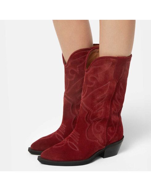 Bottines en Cuir Alabama bordeaux