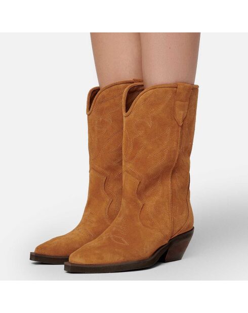 Bottines en Cuir Alabama caramel