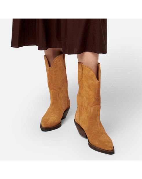 Bottines en Cuir Alabama caramel