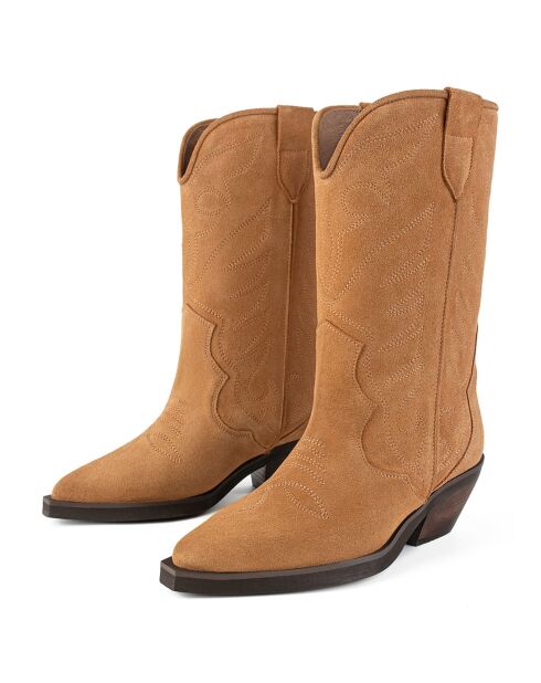 Bottines en Cuir Alabama caramel