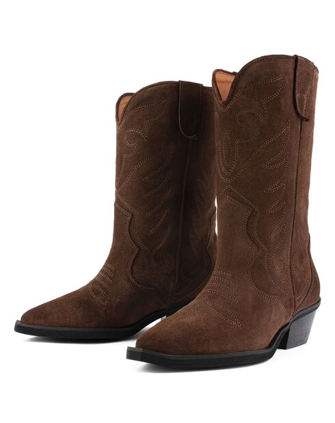 Bottines en Cuir Alabama marron