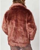 Manteau court en Fausse Fourrure Bijou choco