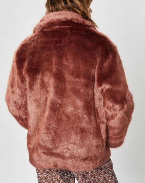Manteau court en Fausse Fourrure Bijou choco