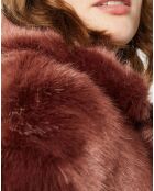 Manteau court en Fausse Fourrure Bijou choco