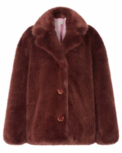 Manteau court en Fausse Fourrure Bijou choco