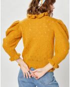 Pull en Mohair & Alpaga mélangés Chamallow ocre