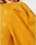 Pull en Mohair & Alpaga mélangés Chamallow ocre