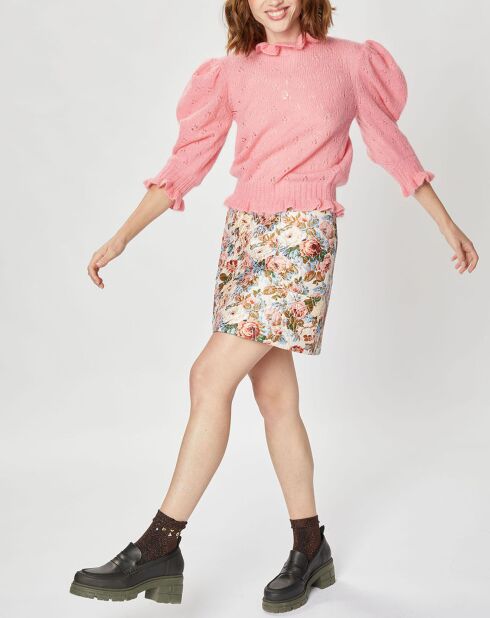 Pull en Mohair & Alpaga mélangés Chamallow rose