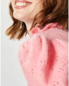 Pull en Mohair & Alpaga mélangés Chamallow rose