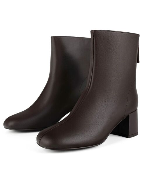 Bottines en Cuir A Lonely Place To Be marron - Talon 6 cm