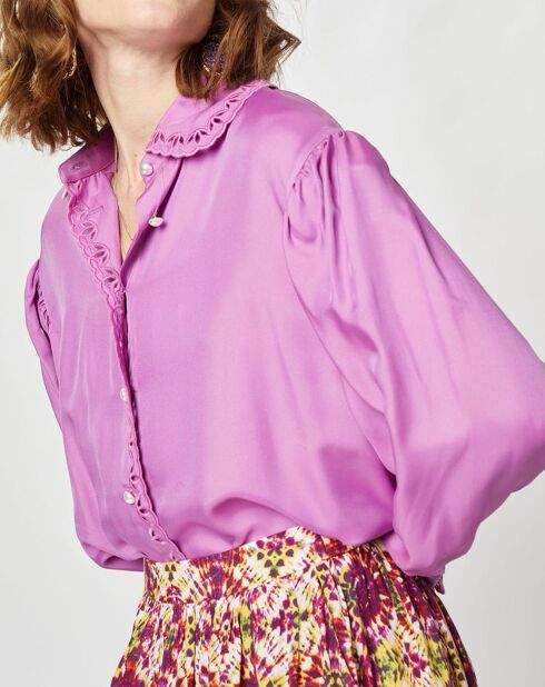 Chemise en Soie mélangée Doggy lilas