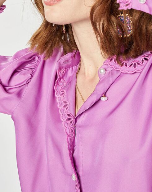 Chemise en Soie mélangée Doggy lilas
