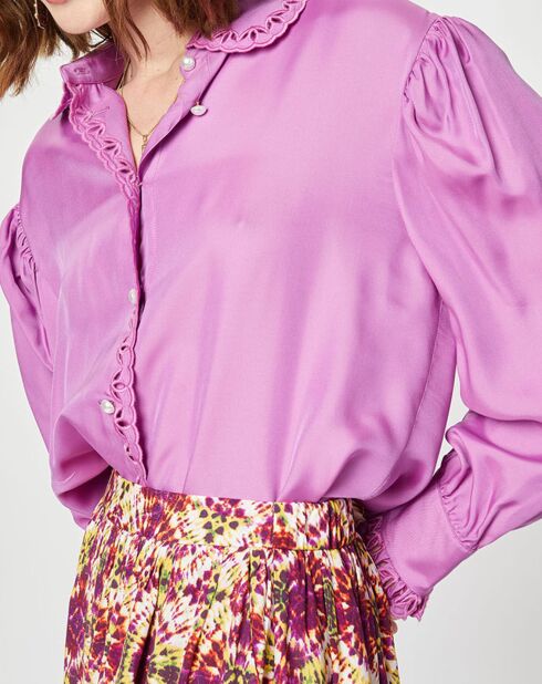 Chemise en Soie mélangée Doggy lilas
