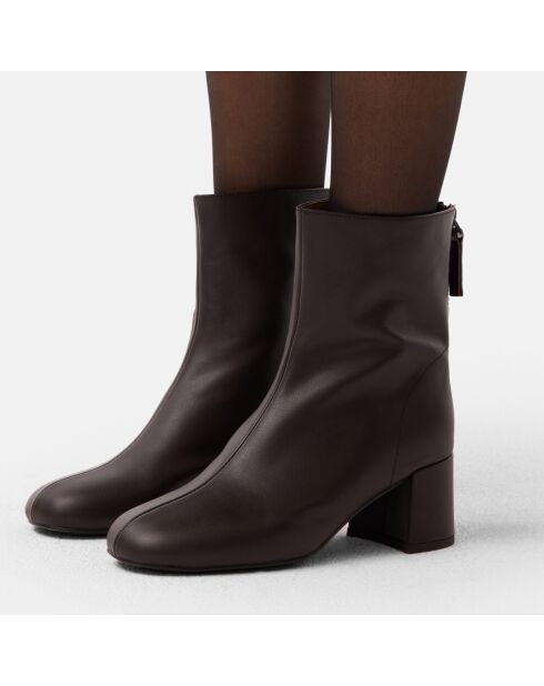 Bottines en Cuir A Lonely Place To Be marron - Talon 6 cm