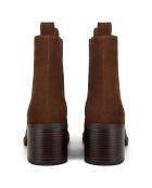 Bottines en Cuir Find Your Strength camel - Talon 7 cm