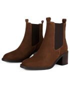 Bottines en Cuir Find Your Strength camel - Talon 7 cm