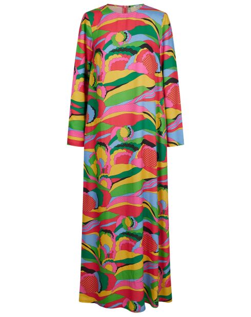 Robe longue Caftan Purple Country Pop fluo