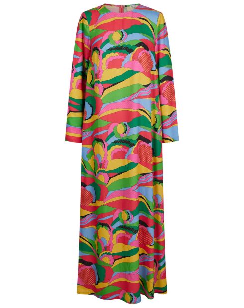 Robe longue Caftan Purple Country Pop fluo