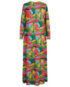 Robe longue Caftan Purple Country Pop fluo