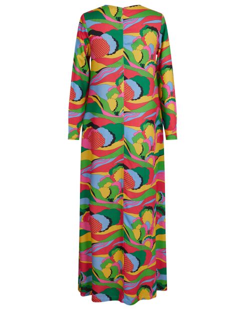 Robe longue Caftan Purple Country Pop fluo