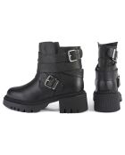 Bottines en Cuir Hard Rock noires - Talon 5.5 cm