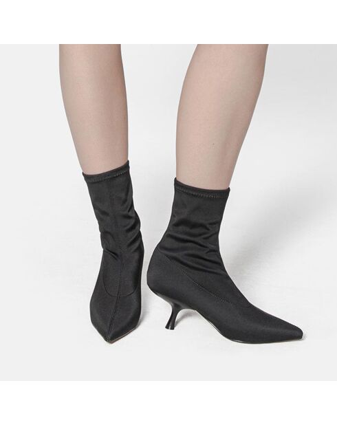 Bottines en Cuir Night Like This noires - Talon 5 cm