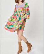Robe Purple Country print bleu gris