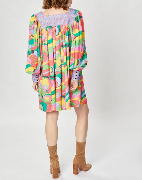 Robe Purple Country print bleu gris