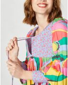 Robe longue Purple Country print bleu gris