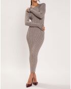 Robe en maille Côte Lurex argentée
