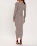 Robe en maille Côte Lurex argentée