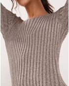 Robe en maille Côte Lurex argentée