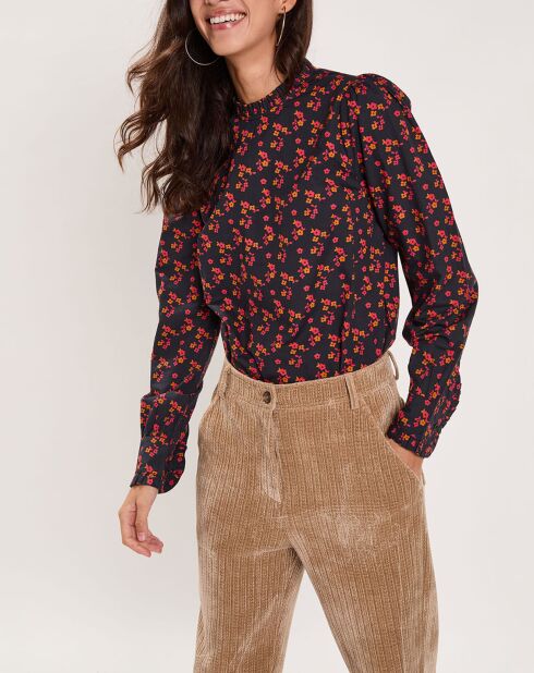 Top Fall Winter Mix imprimée rose/noir