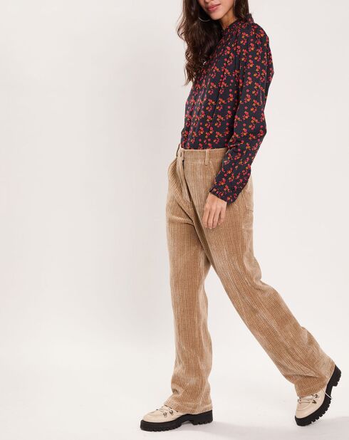 Top Fall Winter Mix imprimée rose/noir