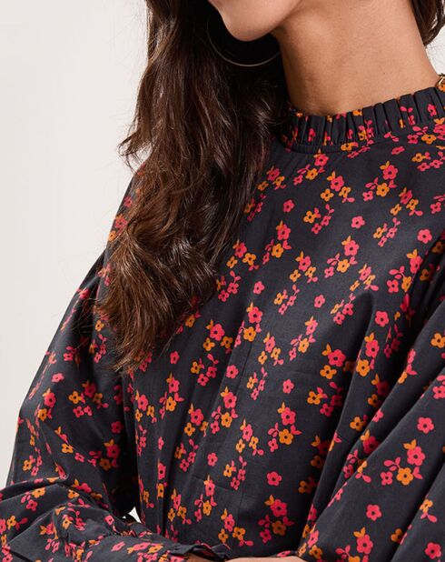 Top Fall Winter Mix imprimée rose/noir
