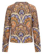 Pull Torsade imprimé violet/multicolore