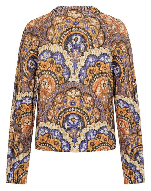 Pull Torsade imprimé violet/multicolore
