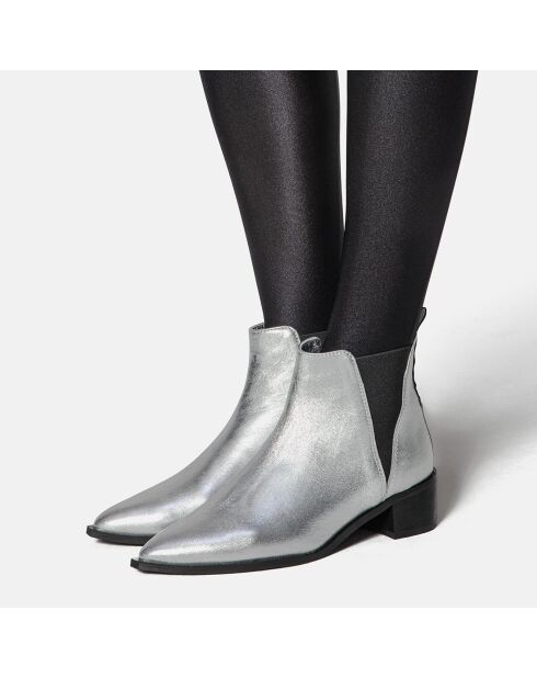 Bottines en Cuir Northern Star argentées