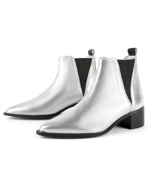 Bottines en Cuir Northern Star argentées