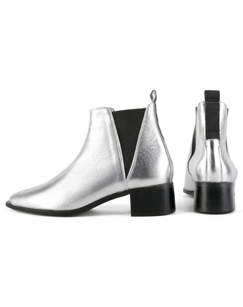 Bottines en Cuir Northern Star argentées