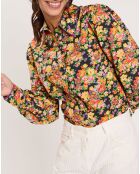 Chemise Liberty Fauve imprimée noir/multicolore