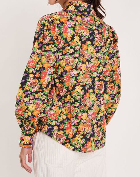 Chemise Liberty Fauve imprimée noir/multicolore