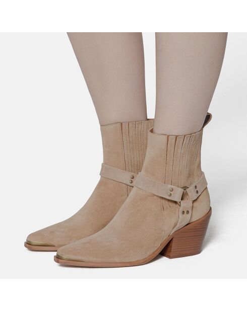 Bottines en Cuir On The Horizon tan - Talon 5 cm