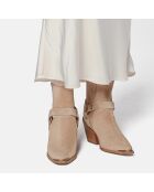 Bottines en Cuir On The Horizon tan - Talon 5 cm