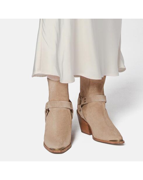 Bottines en Cuir On The Horizon tan - Talon 5 cm